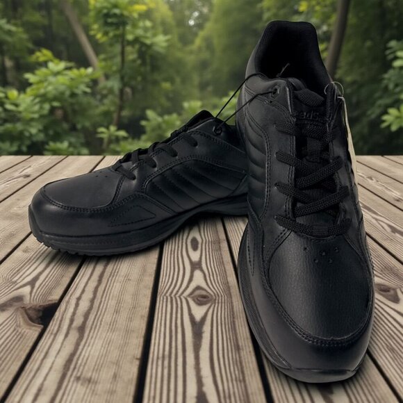 Tredsafe Shoes - Tredsafe Enduropro Non-Slip Work Shoes Black 10W Wide Width Lightweight Oil-Resi